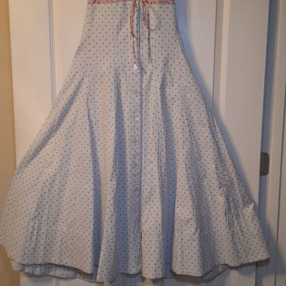 Free People Stelladonna Midi Dress Lt Blue Combo Size Large - Picture 12 of 17